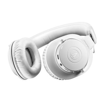 Casque Audio Audio-Technica ATH-M20xBT Sans Fil Bluetooth USB Assistant Google Microphone Contrôle du Volume Blanc