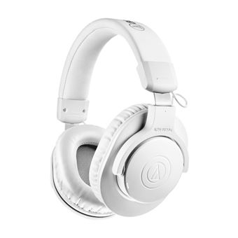 Casque Audio Audio-Technica ATH-M20xBT Sans Fil Bluetooth USB Assistant Google Microphone Contrôle du Volume Blanc