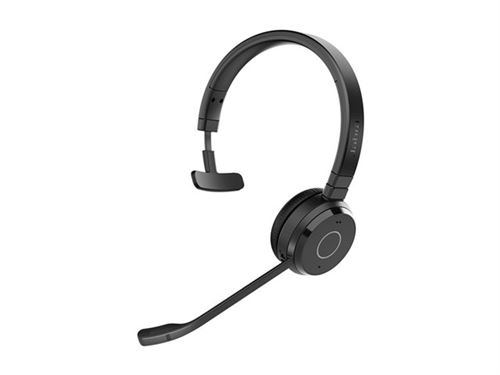 Jabra Evolve 65 TE Mono - Micro-casque - sur-oreille - Bluetooth - sans fil - USB-A via adaptateur Bluetooth - isolation acoustique - certifié UC
