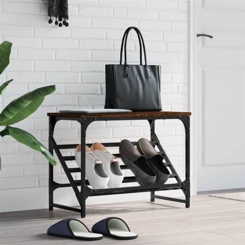 Non Communiqué Marron Vidaxl Étagère À Chaussures Chêne 60X30x45 Cm Bois D'ingénierie 833417 - Image 1