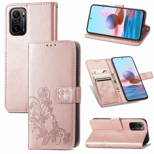 MPFRANCE Housse pour Xiaomi Redmi K40/K40 Pro Or Rose [Fleur de Lys]