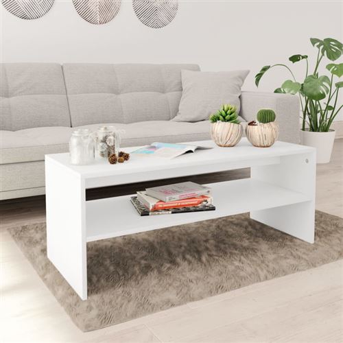 vidaXL Table basse Blanc 100 x 40 x 40 cm Aggloméré
