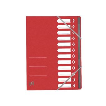 Oxford Trieur Top File+, A4, 12 compartiments, rouge - Autres ...