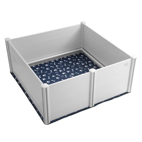 Parc de Mise Bas pour Chien-VEVOR-150x150x61 cm-Caisse de Mise Bas pour Chiens et Chiots-Chiot Nouveau-Ne-Blanc