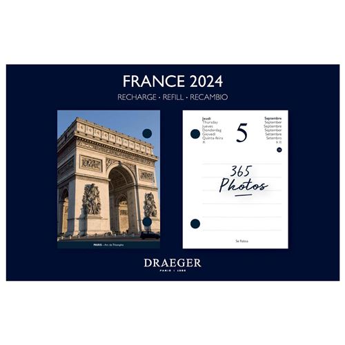Recharge Éphéméride Agenda Yvon 2024 - Thème Chat Ou France - Draeger Paris