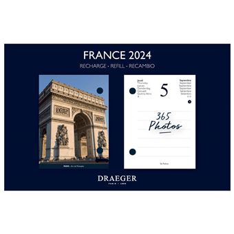 Recharge éphéméride agenda Yvon 2024 - France - Draeger - La Poste