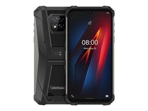 Ulefone Armor 8 - 4G smartphone - double SIM - RAM 4 Go / Mémoire interne 64 Go - microSD slot - Écran LCD - 6.1 - 1560 x 720 pixels - 3 x caméras arrière 16 MP, 5 MP, 2 MP - front camera 8 MP - noir