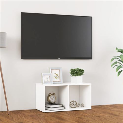 vidaXL Meuble TV Blanc 72x35x36,5 cm Aggloméré
