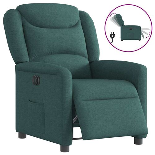 Non Communiqué Vert Vidaxl Fauteuil Verstelbaar Elektrisch Stof Donkergroen3303180