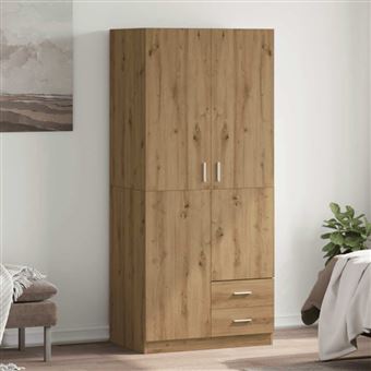 vidaXL Garde-robe chêne artisanal 80x52x180 cm bois d'ingénierie855887 - 1