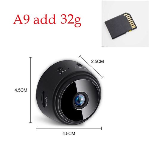 RUMOCOVO Mini caméra de surveillance extérieure ip wifi HD 1080P, dispositif de sécurité sans fil, avec enregistreur vocal avec 32g carte D10