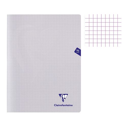  Cahier - 24x32(cm) - Petits carreaux - 96 pages - couverture en polypro - sans spirale - Clairefontaine - Mimesys 