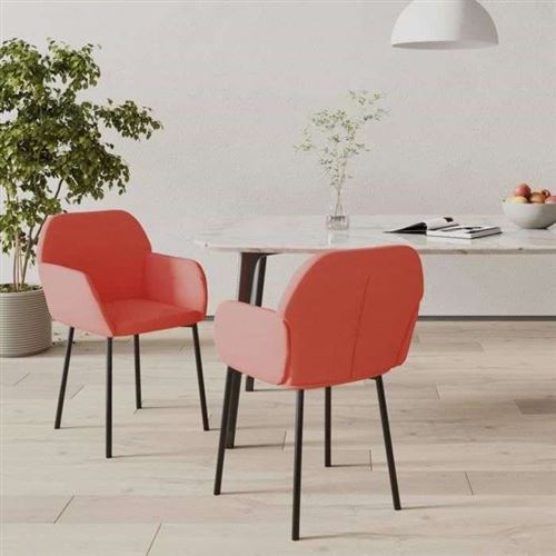 vidaXL - Chaise - Lot de 2 - Rose - 76 cm - Image 2