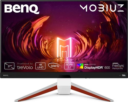 BenQ Mobiuz EX2710U - Écran LCD - 27" - 3840 x 2160 4K @ 144 Hz - IPS - 600 cd/m² - 1000:1 - DisplayHDR 600 - 1 ms - 2xHDMI, DisplayPort - haut-parleu