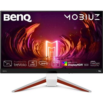 BenQ Mobiuz EX2710U - Écran LCD - 27" - 3840 x 2160 4K @ 144 Hz - IPS - 600 cd/m² - 1000:1 - DisplayHDR 600 - 1 ms - 2xHDMI, DisplayPort - haut-parleurs avec subwoofer