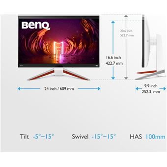 BenQ Mobiuz EX2710U - Écran LCD - 27" - 3840 x 2160 4K @ 144 Hz - IPS - 600 cd/m² - 1000:1 - DisplayHDR 600 - 1 ms - 2xHDMI, DisplayPort - haut-parleurs avec subwoofer