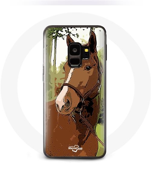 Coque pour samsung galaxy S9 plus Quarter Horse Marron Race de cheval Maniacase