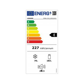 LIEBHERR Réfrigérateur congélateur encastrable ICNSE5103-20, Pure, 253 litres, Duo Cooling