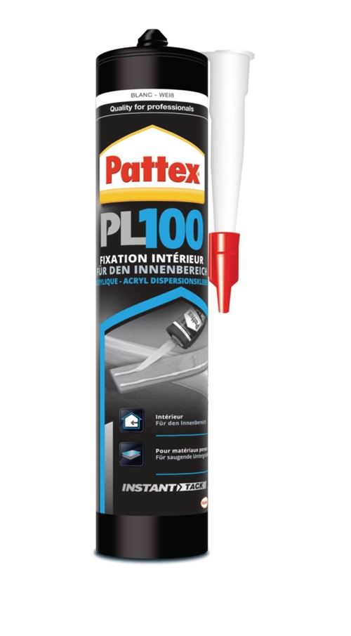 Colle fixation PL100 High Tack blanc 380g - PATTEX - 1726674