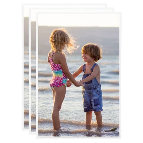 vidaXL Collage de cadres photo 3 pcs au mur table Blanc 42x59,4 cm MDF