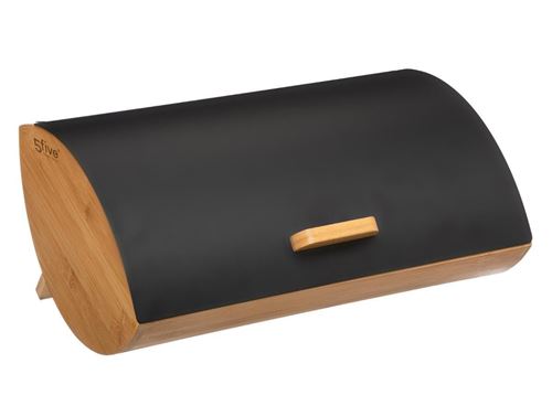 Boîte à pain en bambou coloris noir - Longueur 26 x Profondeur 16 x Hauteur 35,6 cm - PEGANE -