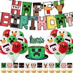 10€41 sur Decoration de fête FONGWAN Minecraft Theme Decoration Anniversaire  Ballon pour Enfants-Vert - Article et décoration de fête - Achat & prix