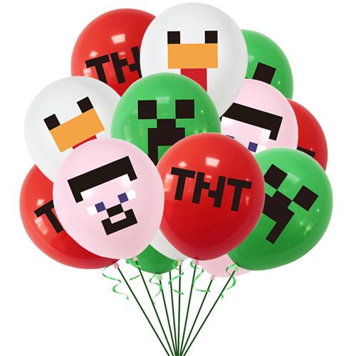 Décoration Anniversaire Minecraft 81 Pièces - Pour 7 Ans, Ballons, Bannière, Nappe, Cake Topper...