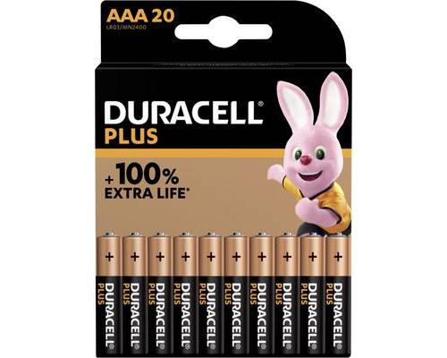 Duracell Plus-AAA CP20 Pile LR3 (AAA) alcaline(s) 1.5 V 20 pc(s)