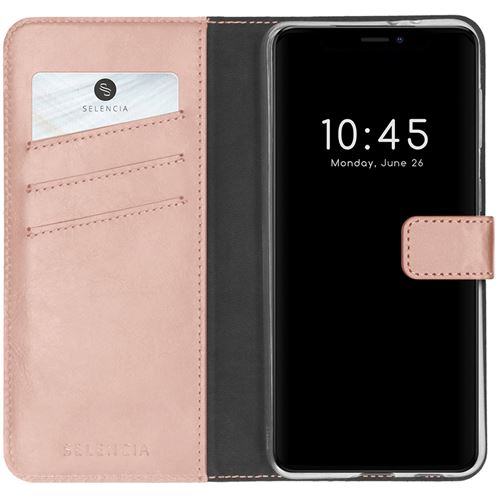 Étui de téléphone en cuir véritabpour iPhone 13 Pro Max - Rose Selencia