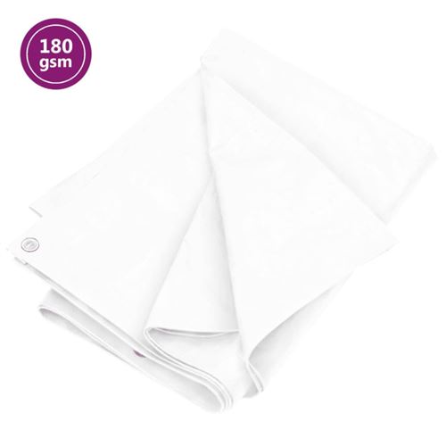 Vidaxl Blanc Bâche 180 G M² 8X10 M Pehd - Image 2