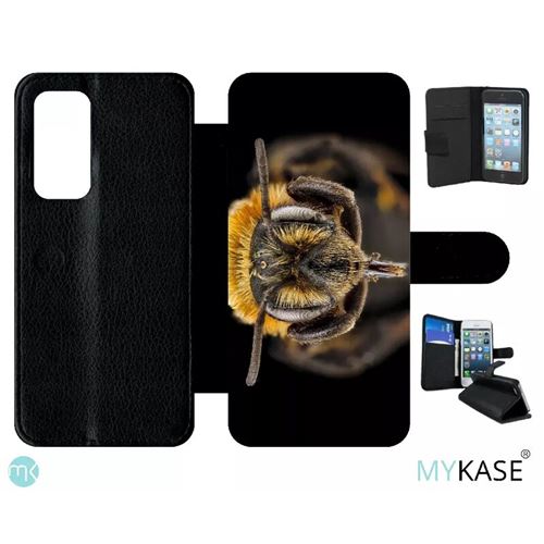 Etui My-Kase pour P40 - macro tete d'abeille sur fond noir - Simili-cuir Noir