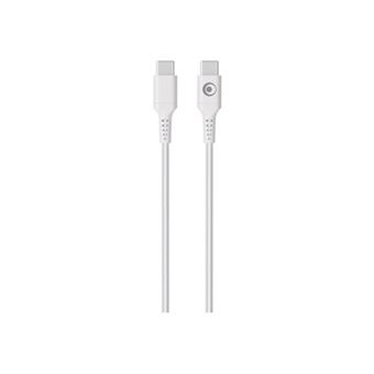 BIGBEN Connected - Câble USB - 24 pin USB-C (M) pour 24 pin USB-C (M) - 3 A - 1.2 m - USB Power Delivery (60W), plastique recyclé à 100 %, connecteurs réversibles - blanc