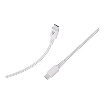 BIGBEN Connected - Câble USB - 24 pin USB-C (M) pour 24 pin USB-C (M) - 3 A - 1.2 m - USB Power Delivery (60W), plastique recyclé à 100 %, connecteurs réversibles - blanc