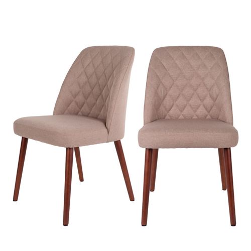 Lot de 2 chaises design en tissu Conway - Couleur - Beige