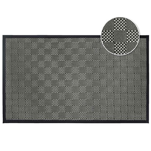 Tapis rectangle 45 x 75 cm pvc tisse simeo Noir