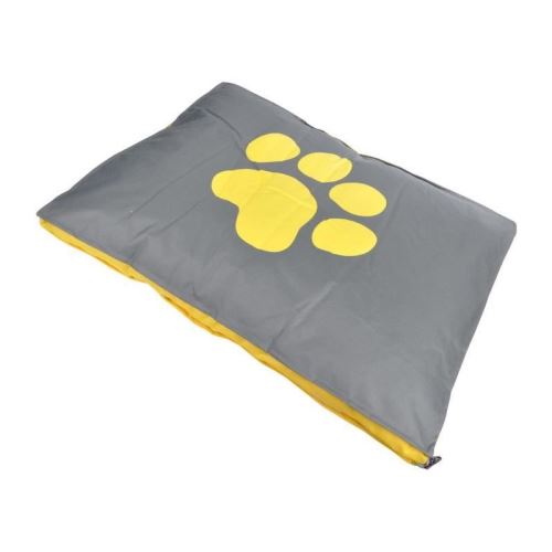 Coussin rectangle Dog Paw déhoussable - Polyester - 100 x 70 x 8 cm - Jaune