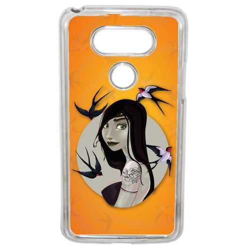 Coque Illustration Fond Orange Compatible G5 Transparent