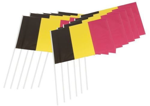 België Drapeaux à la main 12 pièces noir / jaune / rouge