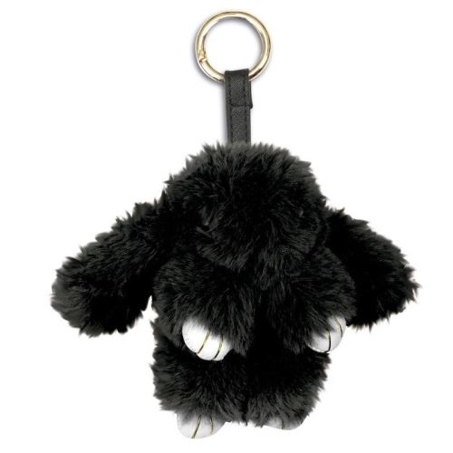 Porte-clés en peluche lapin noir