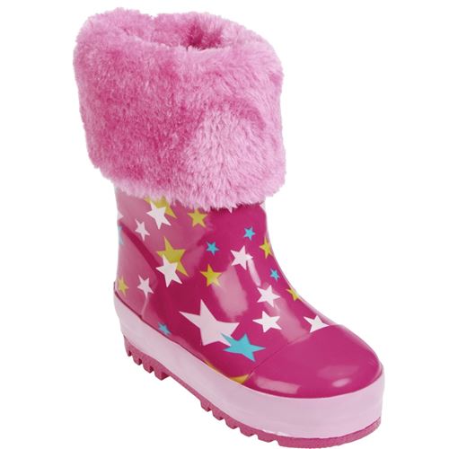 Playshoes bottes de pluie étoiles filles rose