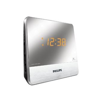 Philips AJ3231 double alarme horloge radio AUX lecteur MP3 avec finition miroir