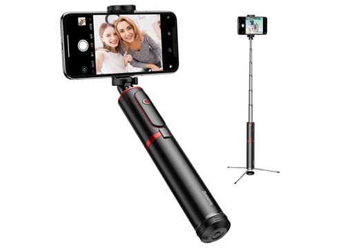 Perche à Selfie & Trépied avec Télécommande Baseus - Rouge / Noir