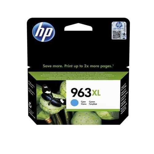 HP 963XL - 22.77 ml - à rendement élevé - cyan - original - cartouche d'encre - pour Officejet 9012; Officejet Pro 90XX