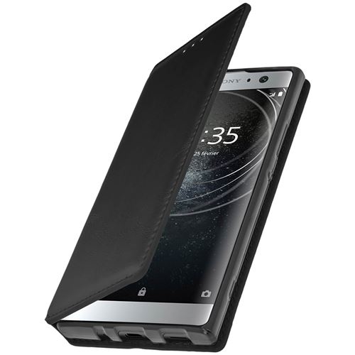 Etui pour sony xperia xa2 housse folio protection classic edition coque silicone noir