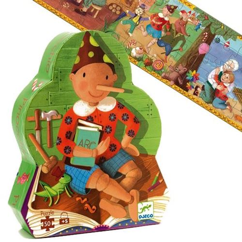 Puzzle Djeco Silhouette Livre Histoire Pinocchio 50 Pcs 5 Ans +