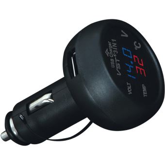 QUMOX Voltmètre Allume-cigare Thermomètre Chargeur USB LED Auto 12-24V -  Accessoire téléphonie pour voiture - Achat & prix