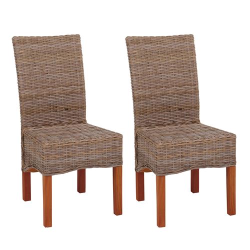 Mendler - Lot de 2 chaises de salle à manger - Bois naturel - Hauteur 97 cm - Image 3