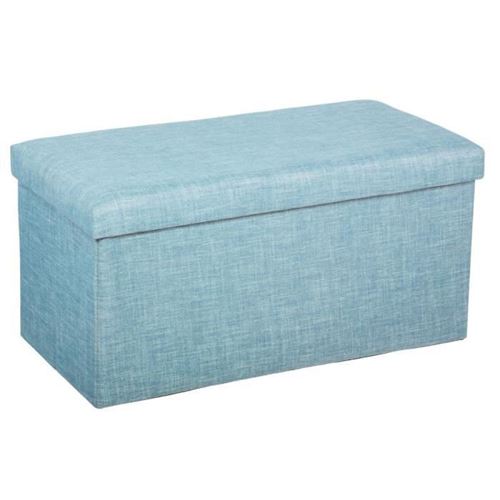 Pouf pliable double Tomaz - Bleu - L 38 x P 37,5 x H 76,6 cm