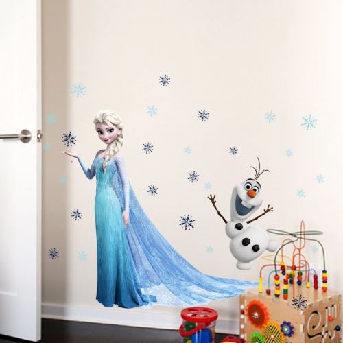 La Reine Des Neige Elsa Olaf Sticker Mural Deco Maison Muraux Frozen Chambre Enfant 65 X 78 Cm Autocollants Muraux Top Prix Fnac