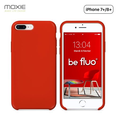 Coque iPhone 7 Plus/8 Plus Moxie BeFluo® Coque Silicone Liquide Fine et Légère, Anti-chocs et Anti-rayures - Rouge